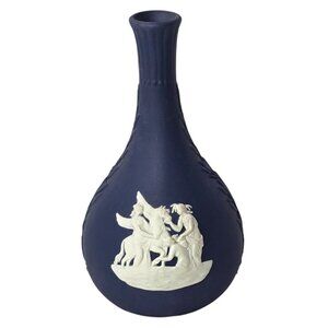 Wedgwood Jasperware Portland Blue Tear Drop Bud Vase England Neoclassical Style